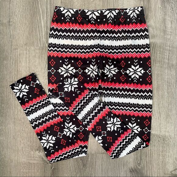 Festive Nordic Snowflake Leggings – Cozy Winter Aesthetic - Picture 1 of 4